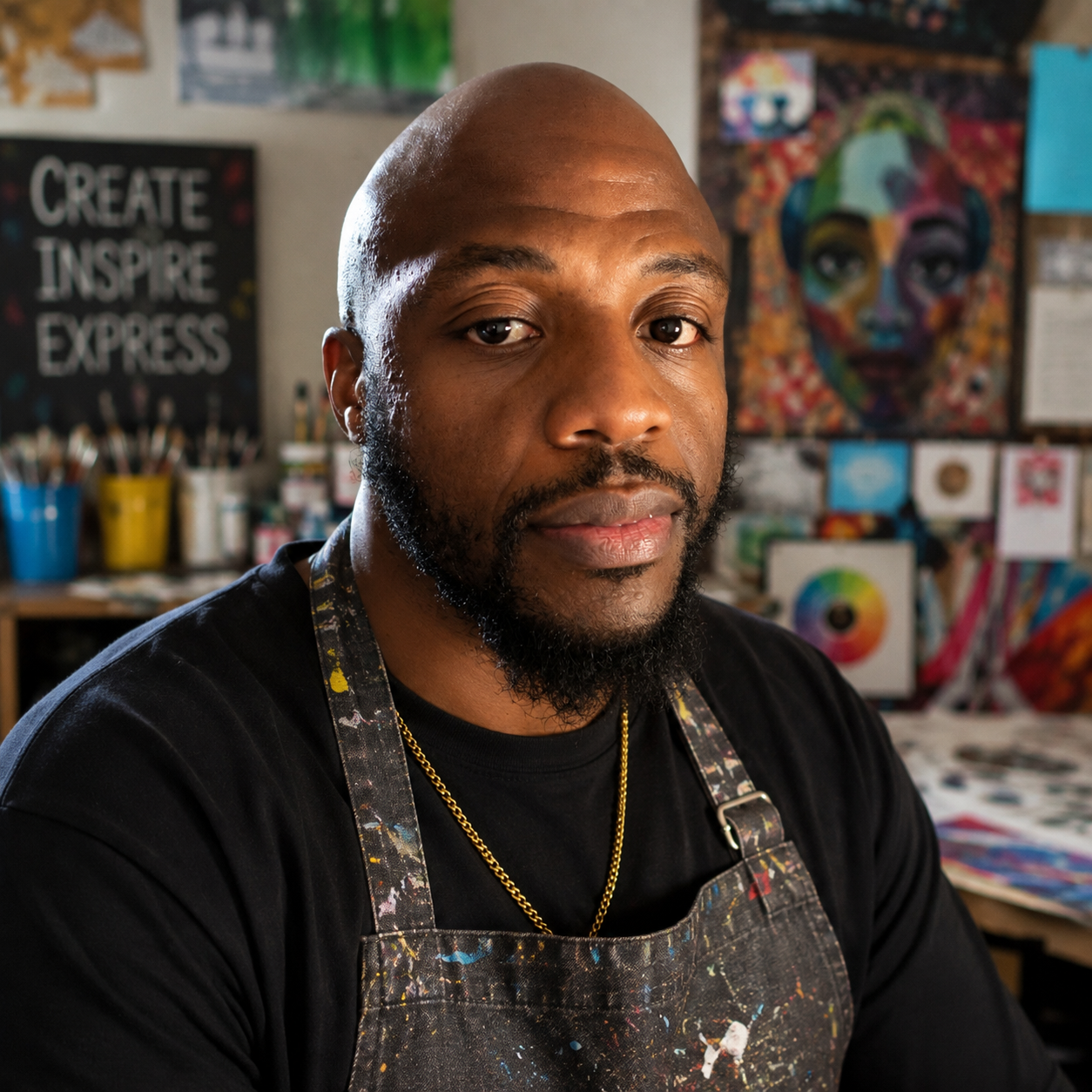 Sean Walker in his art classroom